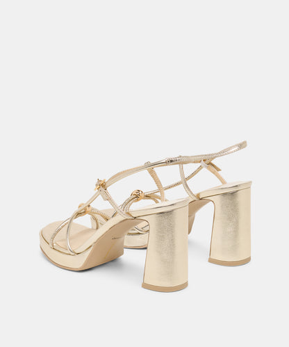ODETE HEELS GOLD LEATHER