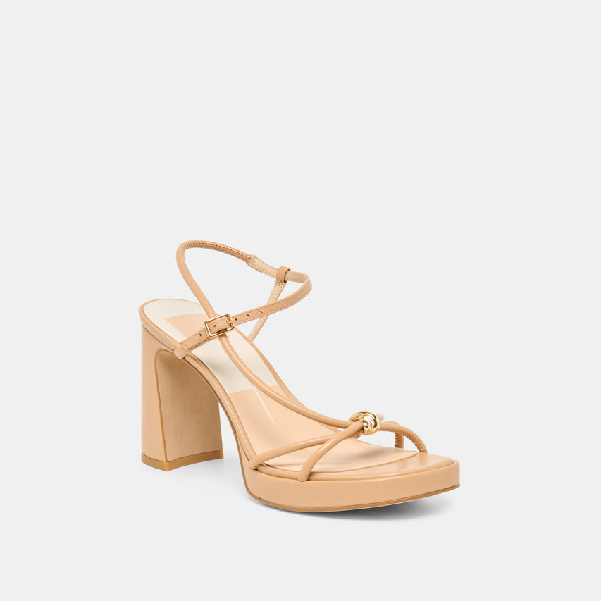 ODETE HEELS LT TAN LEATHER