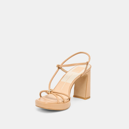 ODETE HEELS LT TAN LEATHER