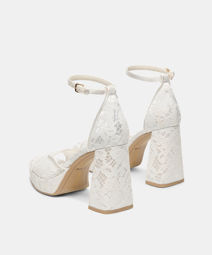 PANDRO HEELS TRUE WHITE LACE