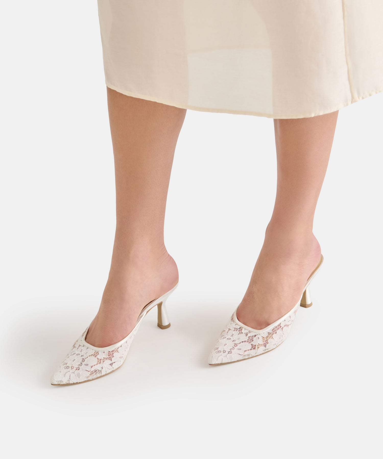 CLEO HIGH HEELS TRUE WHITE LACE - view 2