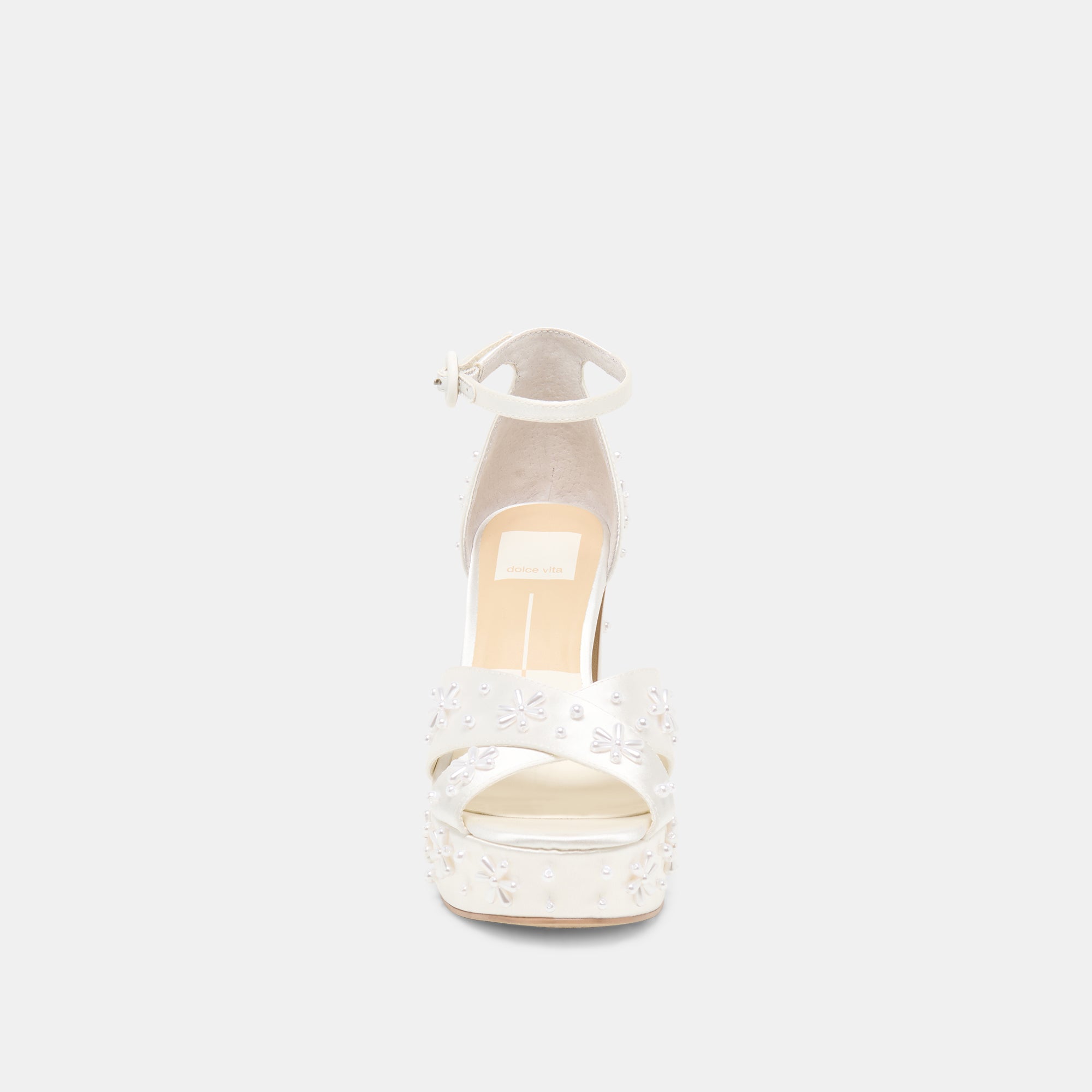 POPPY PEARL HEELS WHITE SATIN - view 6