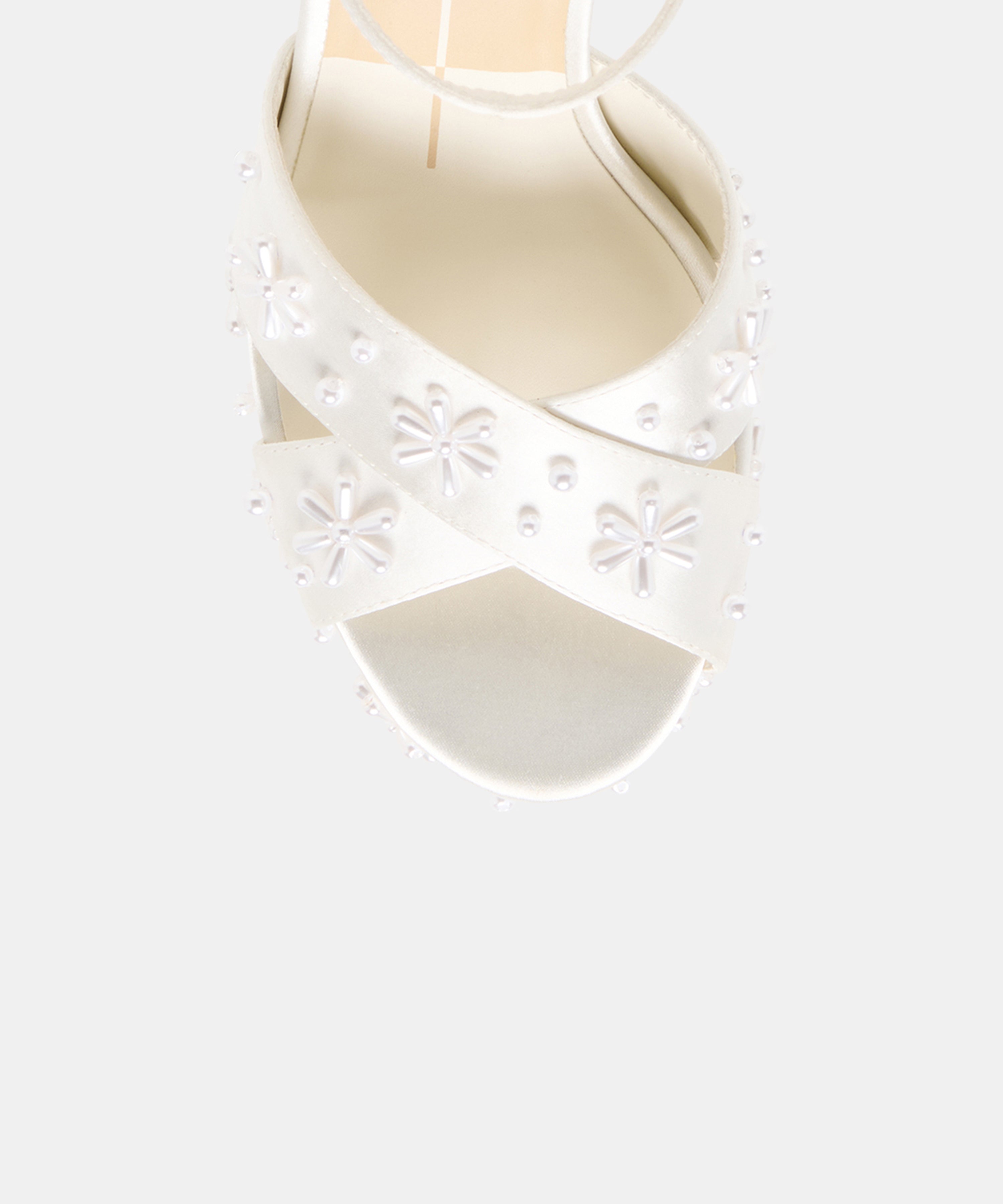 POPPY PEARL White Satin Platform Bridal Heels | Dolce Vita