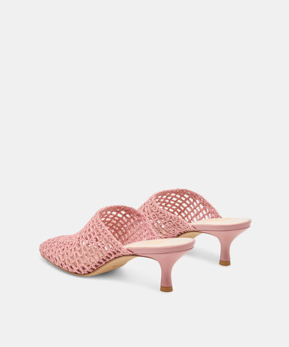 POZEY MULES PINK RAFFIA