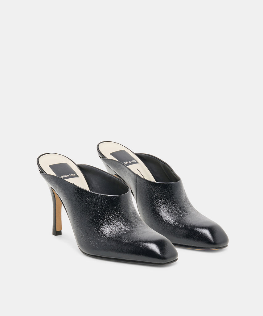 PRYZE MULES BLACK LEATHER