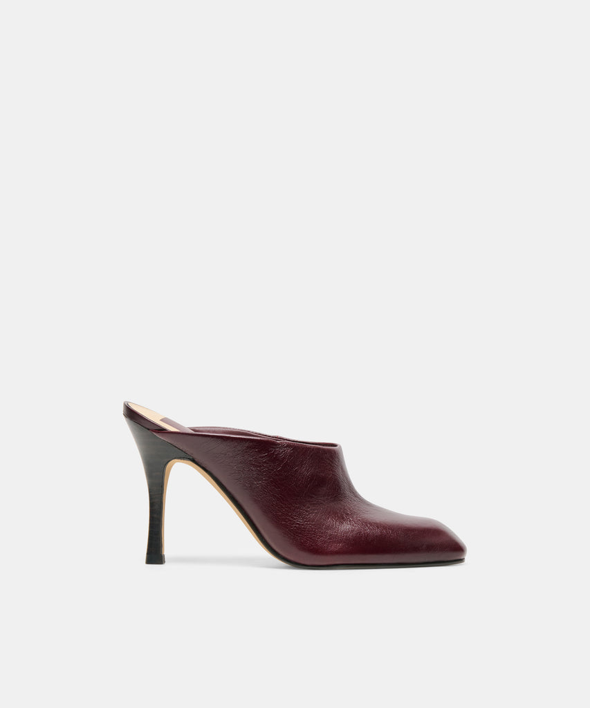 PRYZE MULES OXBLOOD LEATHER