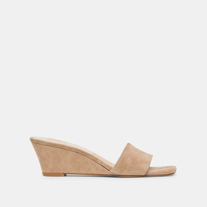 Qaily Wide Camel Suede Wedges | Dolce Vita