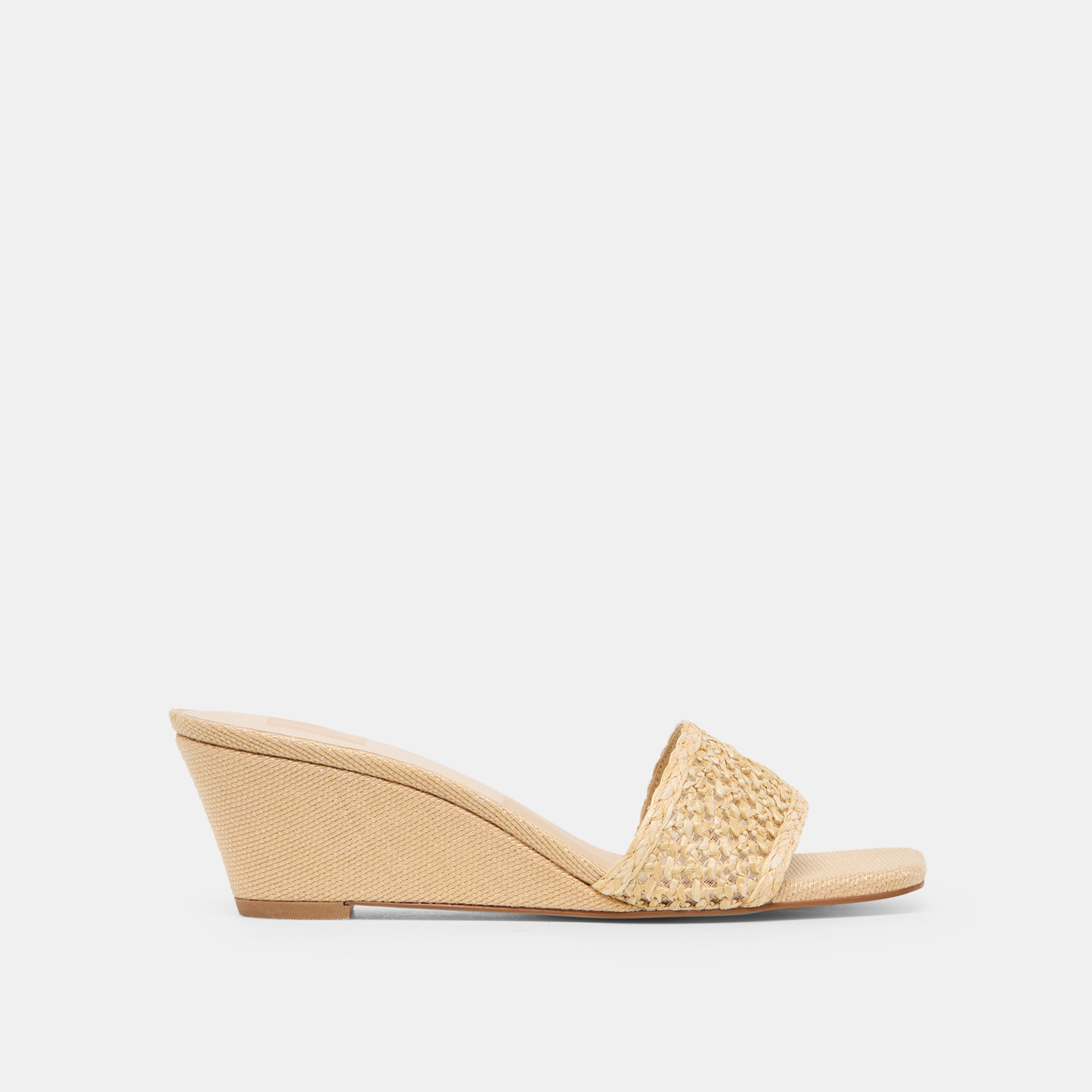 Qaily Wide Lt Natural Raffia Wedges | Dolce Vita