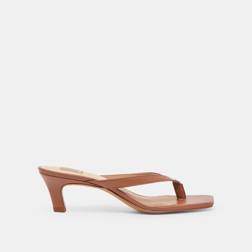 Ramia Cognac Leather Heels | Dolce Vita