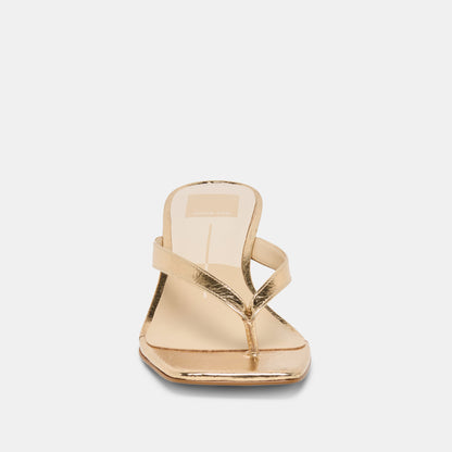RAMIA HEELS GOLD DISTRESSED LEATHER