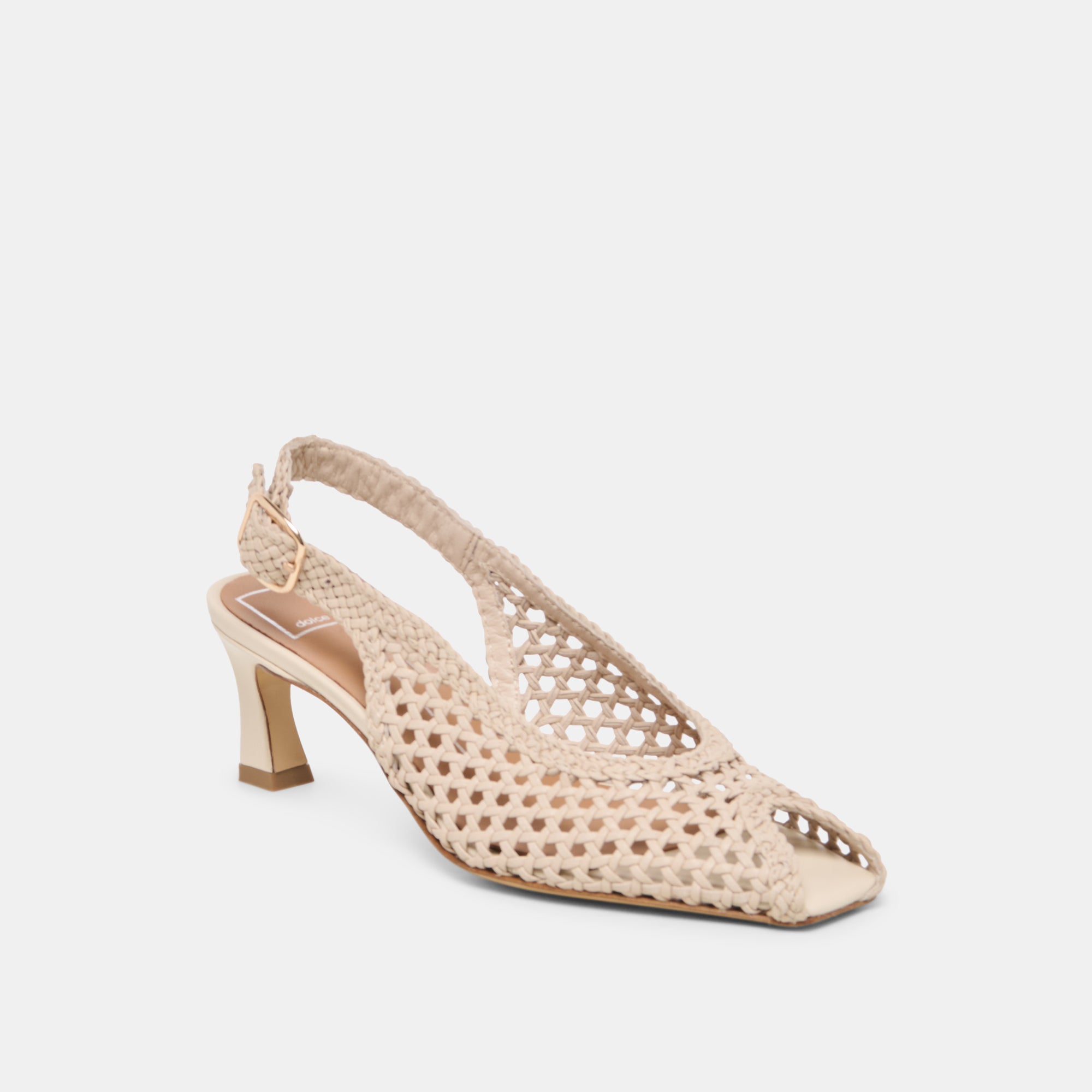 REMLA HEELS BONE WOVEN LEATHER - view 2