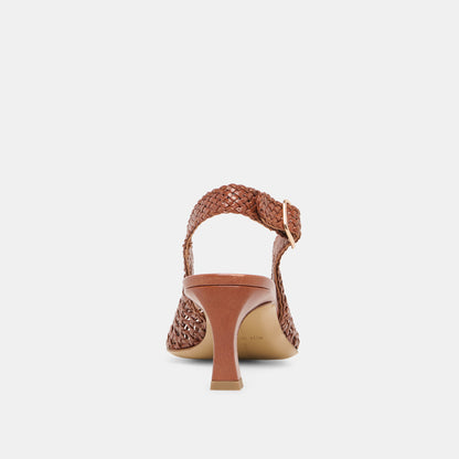 REMLA HEEL TAN WOVEN LEATHER