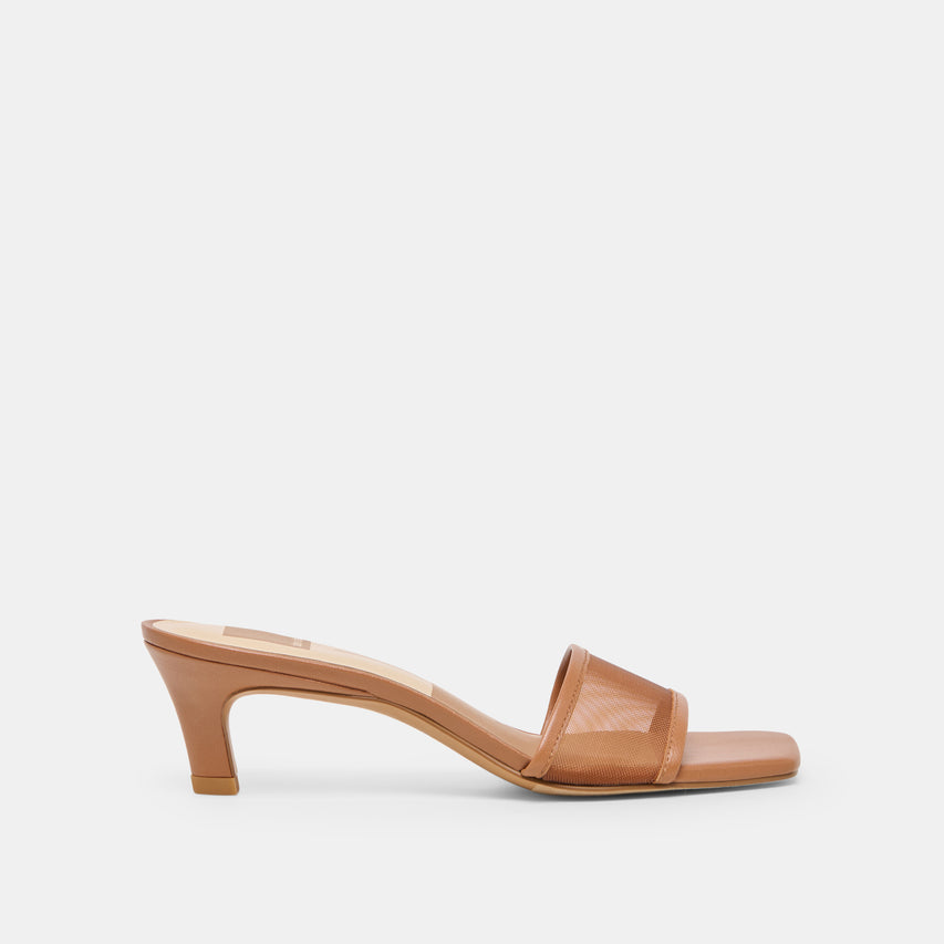 Rexa Mesh Caramel Mesh Heels | Dolce Vita