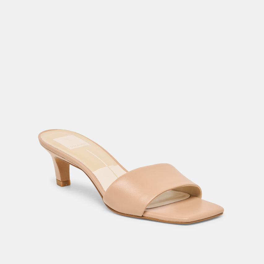 REXA WIDE HEELS LIGHT TAN LEATHER
