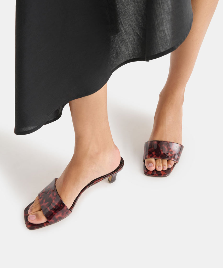 REXA HEELS TORTOISE PATENT LEATHER