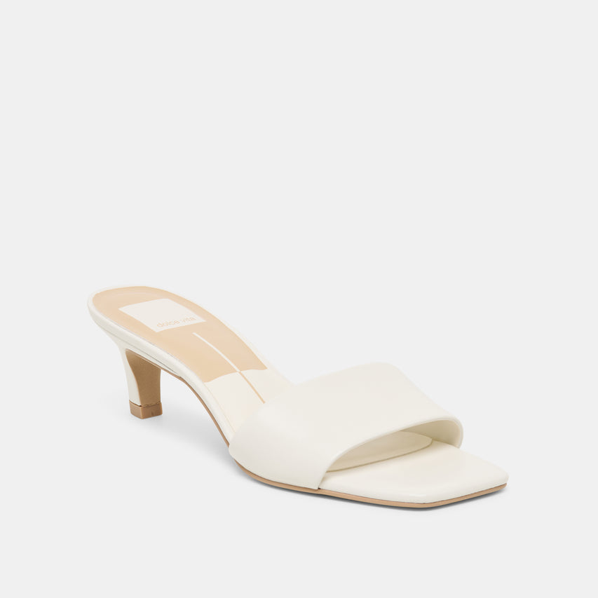 REXA WIDE HEELS TRUE WHITE LEATHER