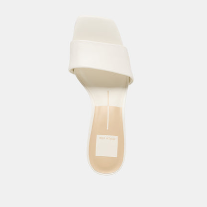 REXA WIDE HEELS TRUE WHITE LEATHER