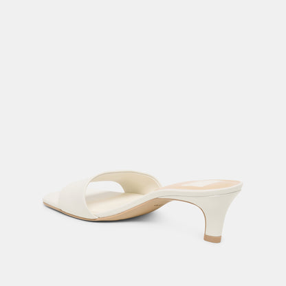 REXA WIDE HEELS TRUE WHITE LEATHER