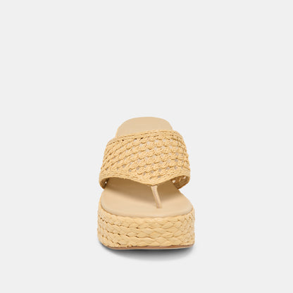 RIPPLE HEELS LT NATURAL RAFFIA