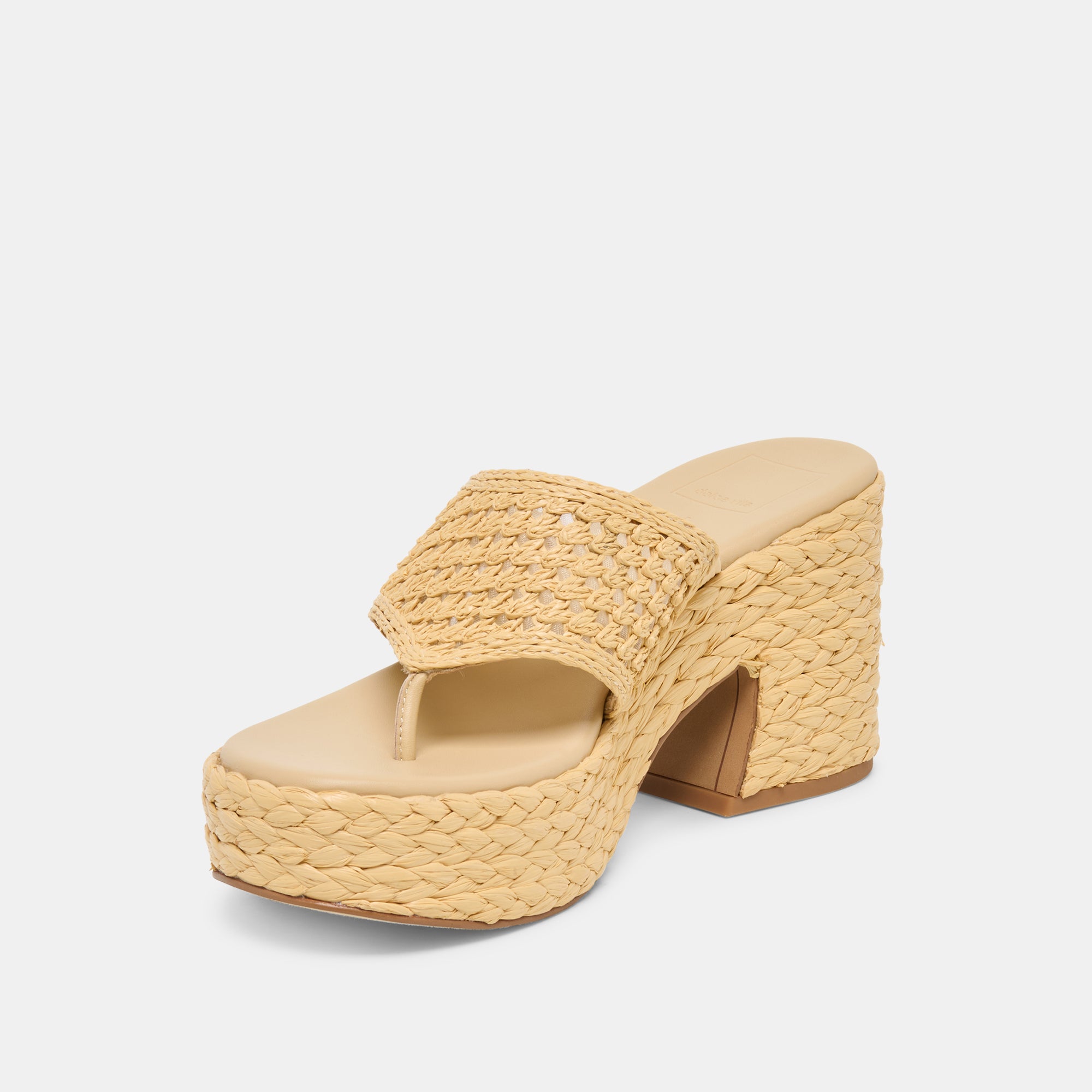 RIPPLE HEELS LT NATURAL RAFFIA