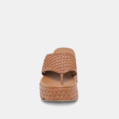 RIPPLE HEELS MID BROWN RAFFIA