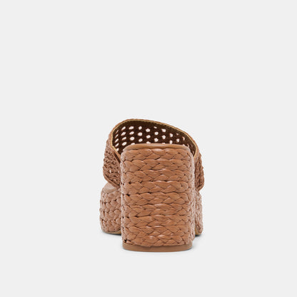 RIPPLE HEELS MID BROWN RAFFIA