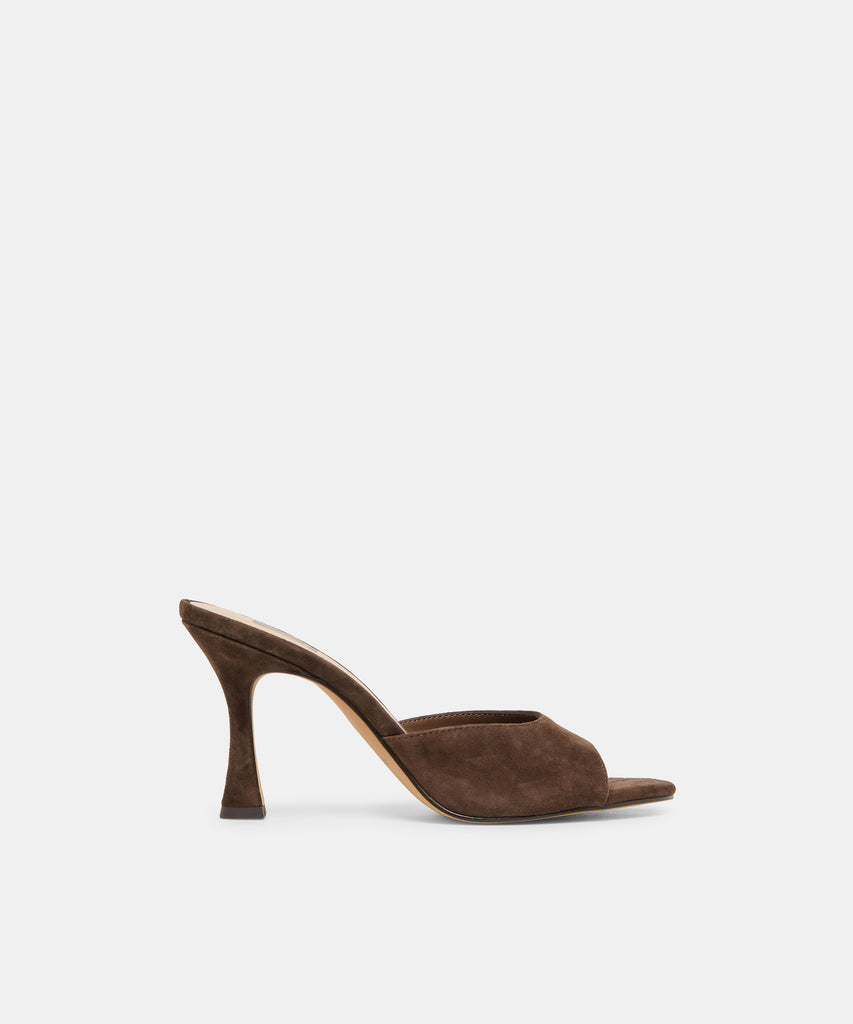 ROSHA Dk Brown Suede Heels | Dolce Vita