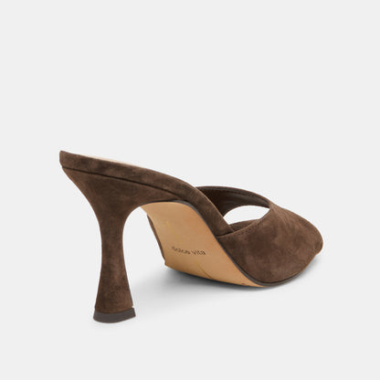 ROSHA HEELS DK BROWN SUEDE