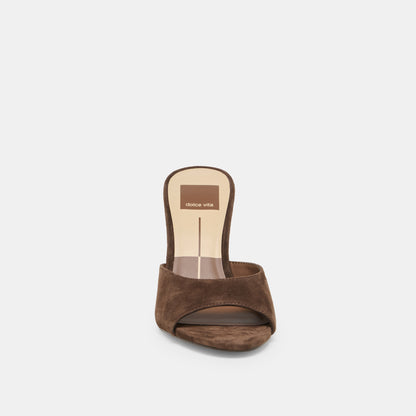 ROSHA HEELS DK BROWN SUEDE