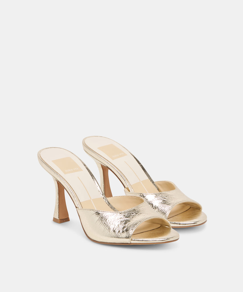 ROSHA HEELS PLATINUM DISTRESSED LEATHER