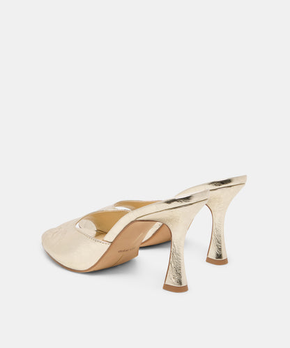 ROSHA HEELS PLATINUM DISTRESSED LEATHER