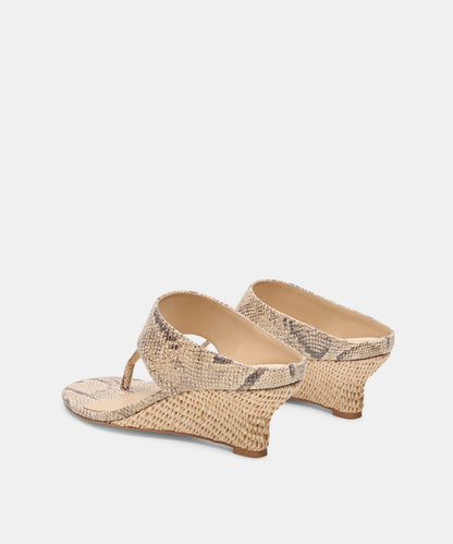 SYMON WEDGES BONE MULTI EMBOSSED LEATHER
