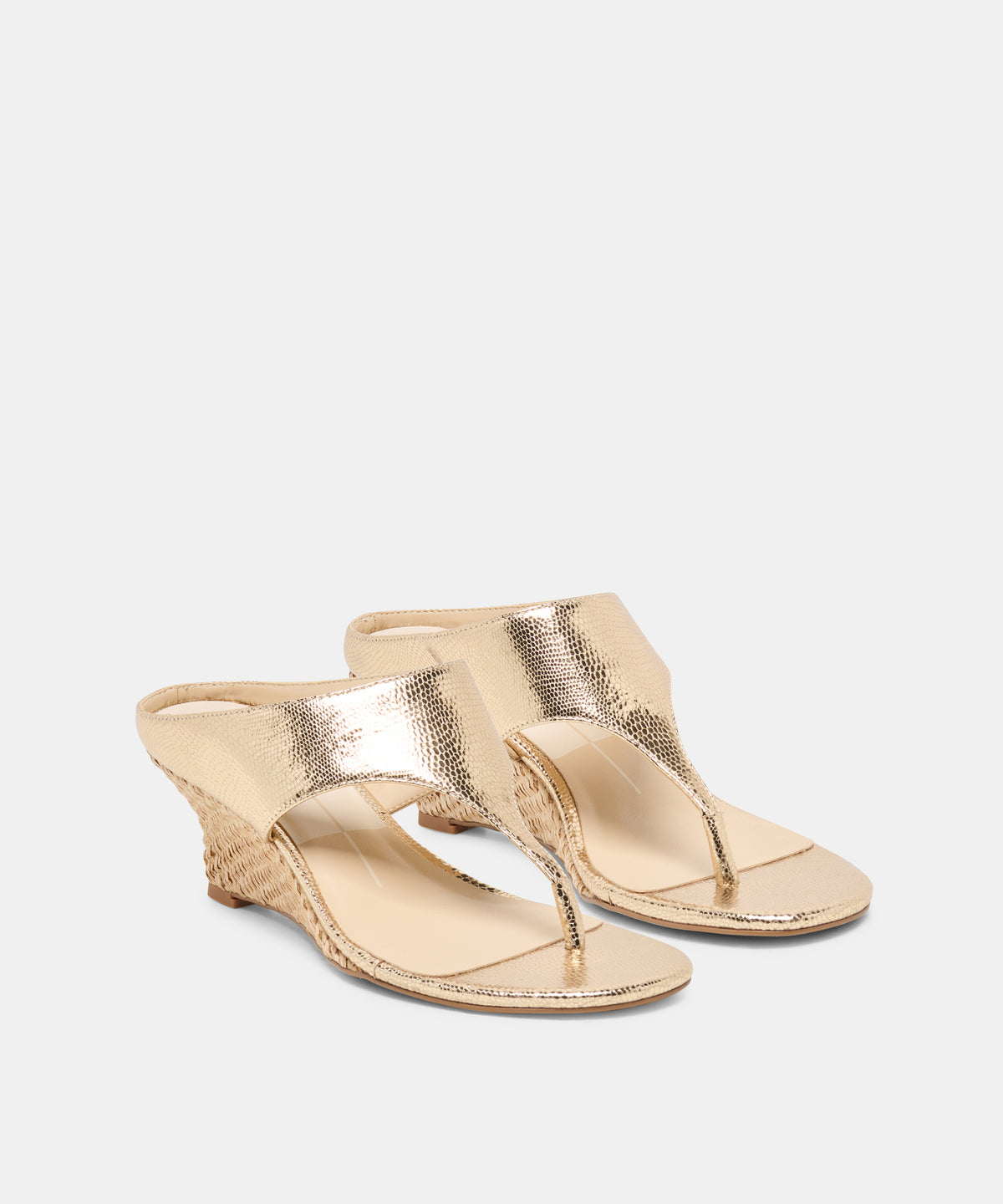 SYMON WEDGES GOLD EMBOSSED LEATHER - view 2