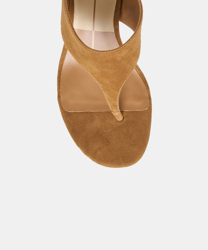 SYMON WEDGES LT BROWN SUEDE