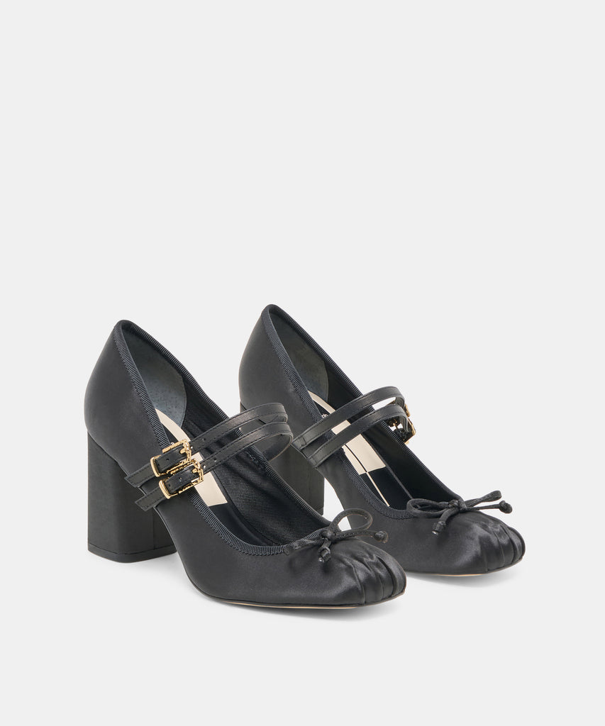 TIARAH HEELS ONYX SATIN