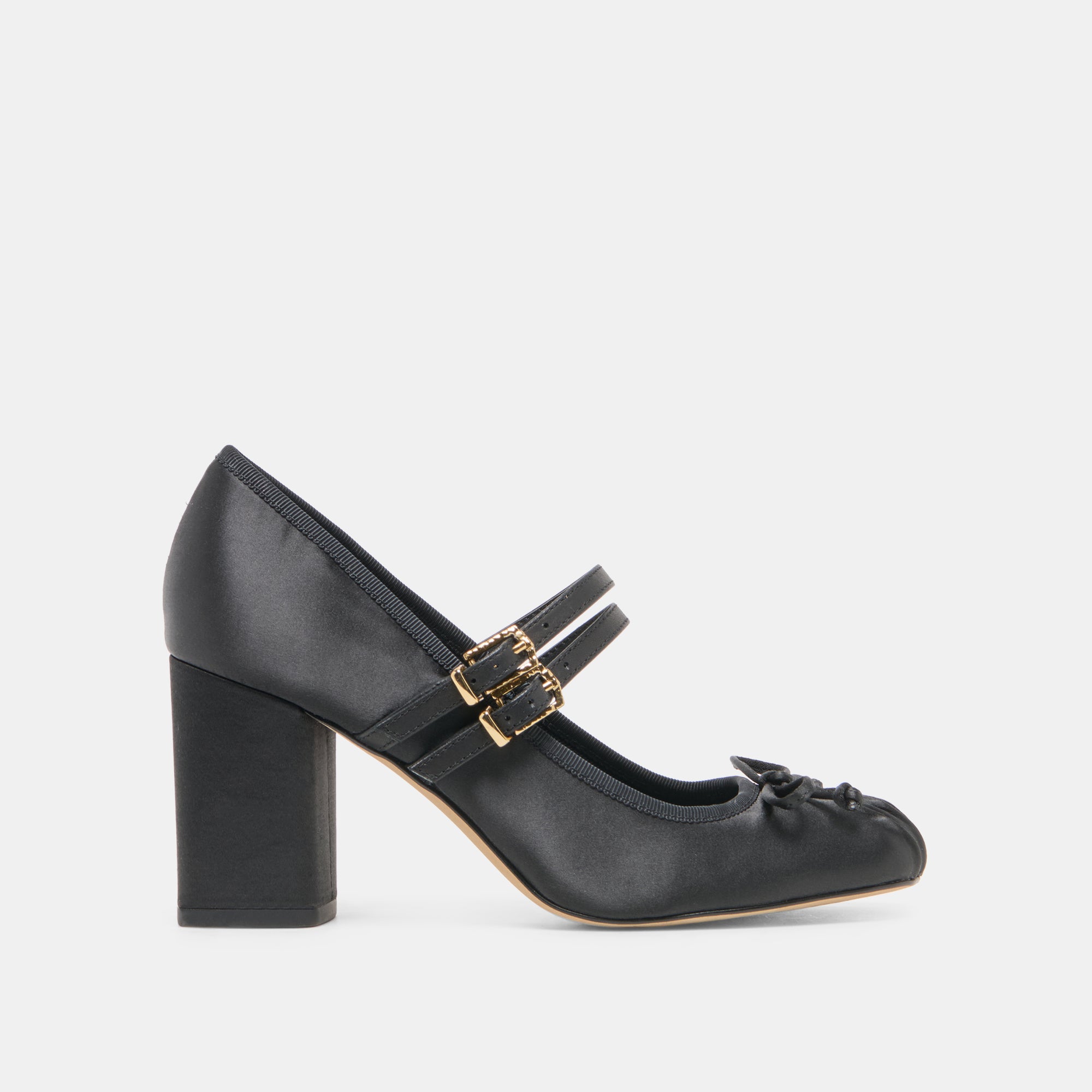 TIARAH HEELS ONYX SATIN