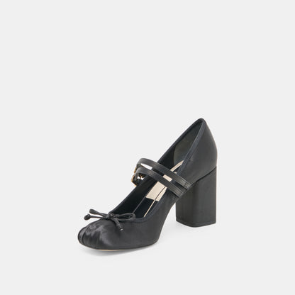 TIARAH HEELS ONYX SATIN