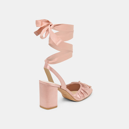 TISHA HEELS LT BLUSH SATIN