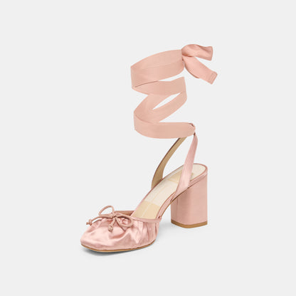 TISHA HEELS LT BLUSH SATIN