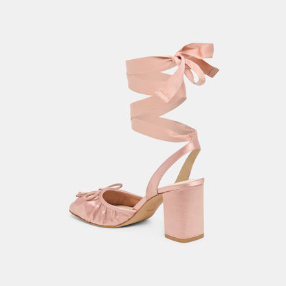 TISHA HEELS LT BLUSH SATIN