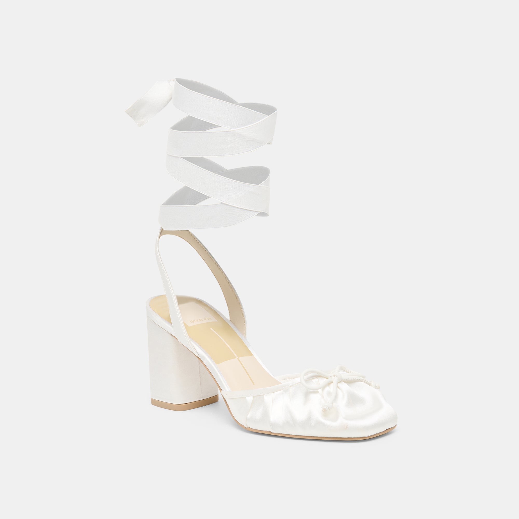 TISHA HEELS TRUE WHITE SATIN