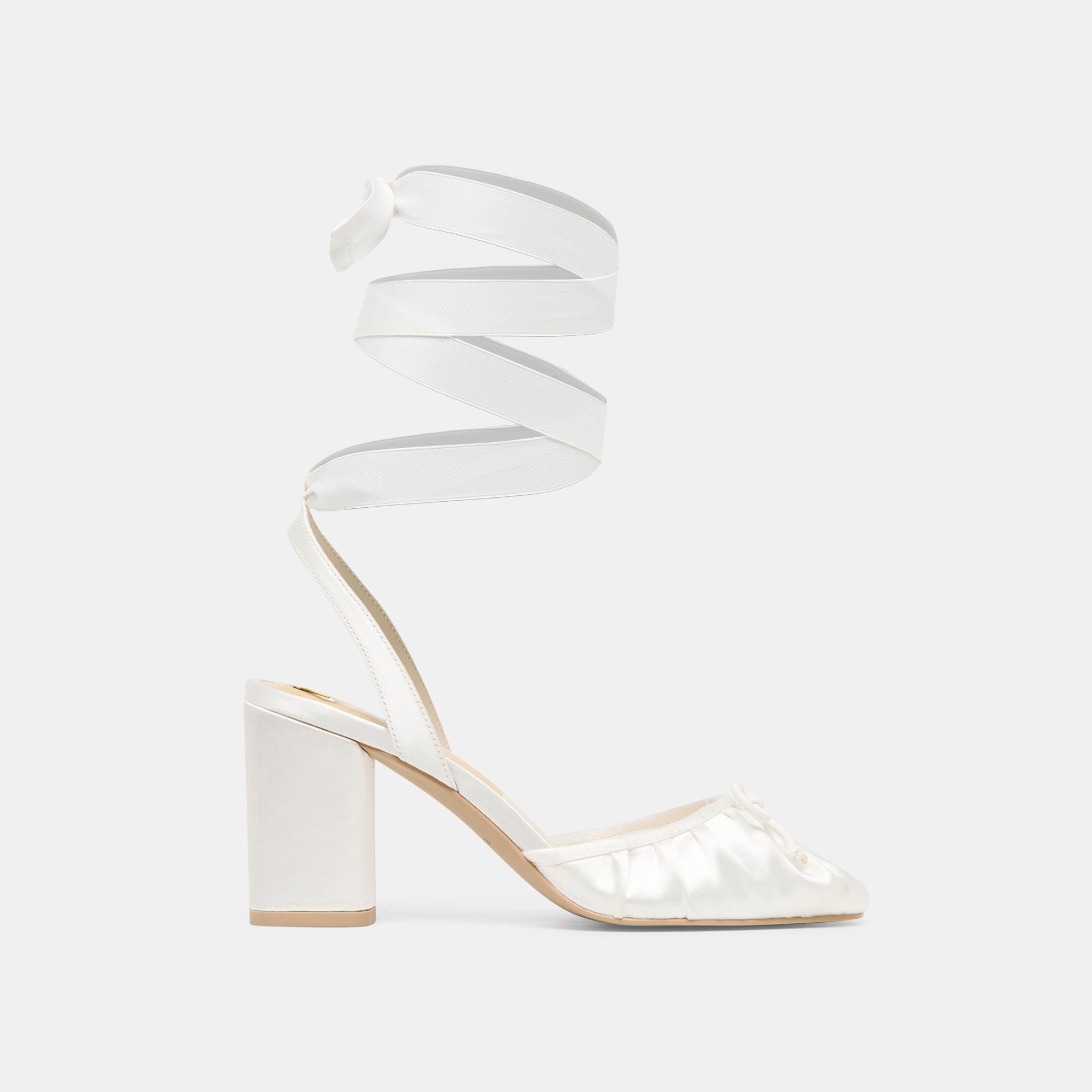Tisha True White Satin Heels | Dolce Vita