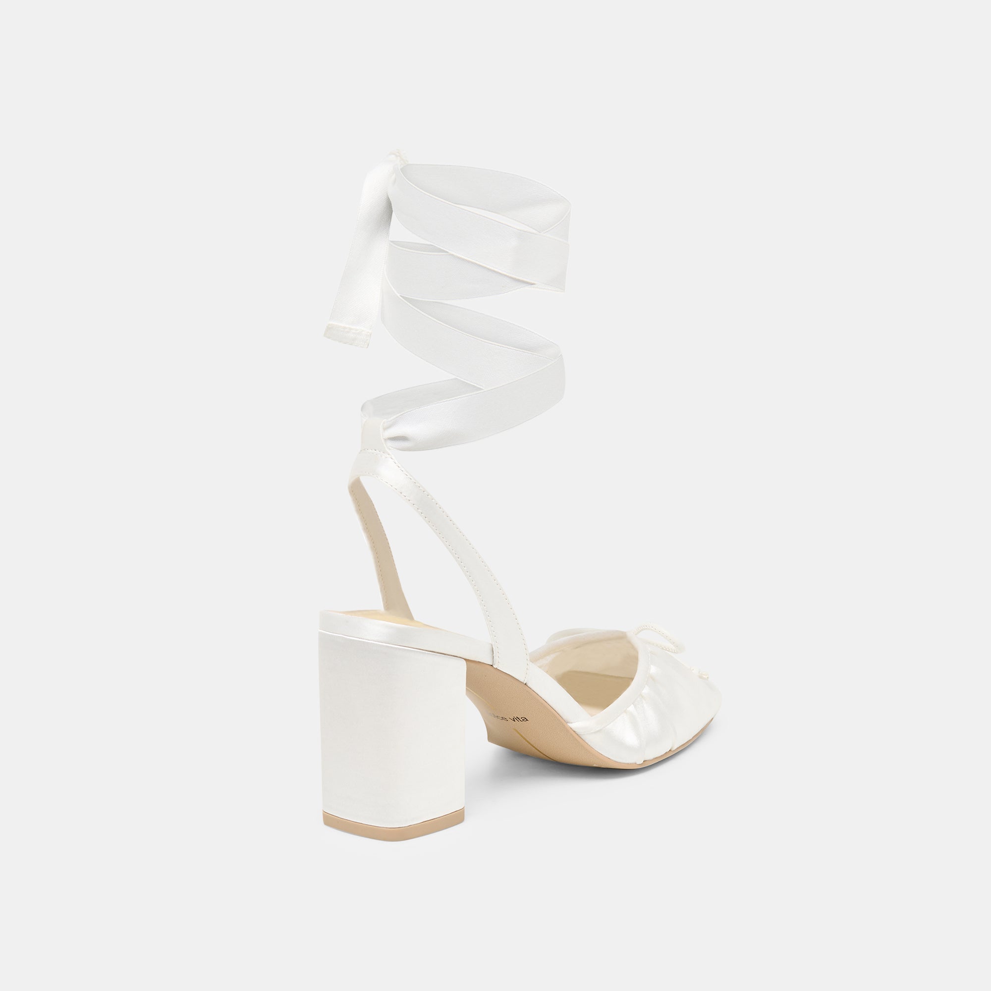 TISHA HEELS TRUE WHITE SATIN