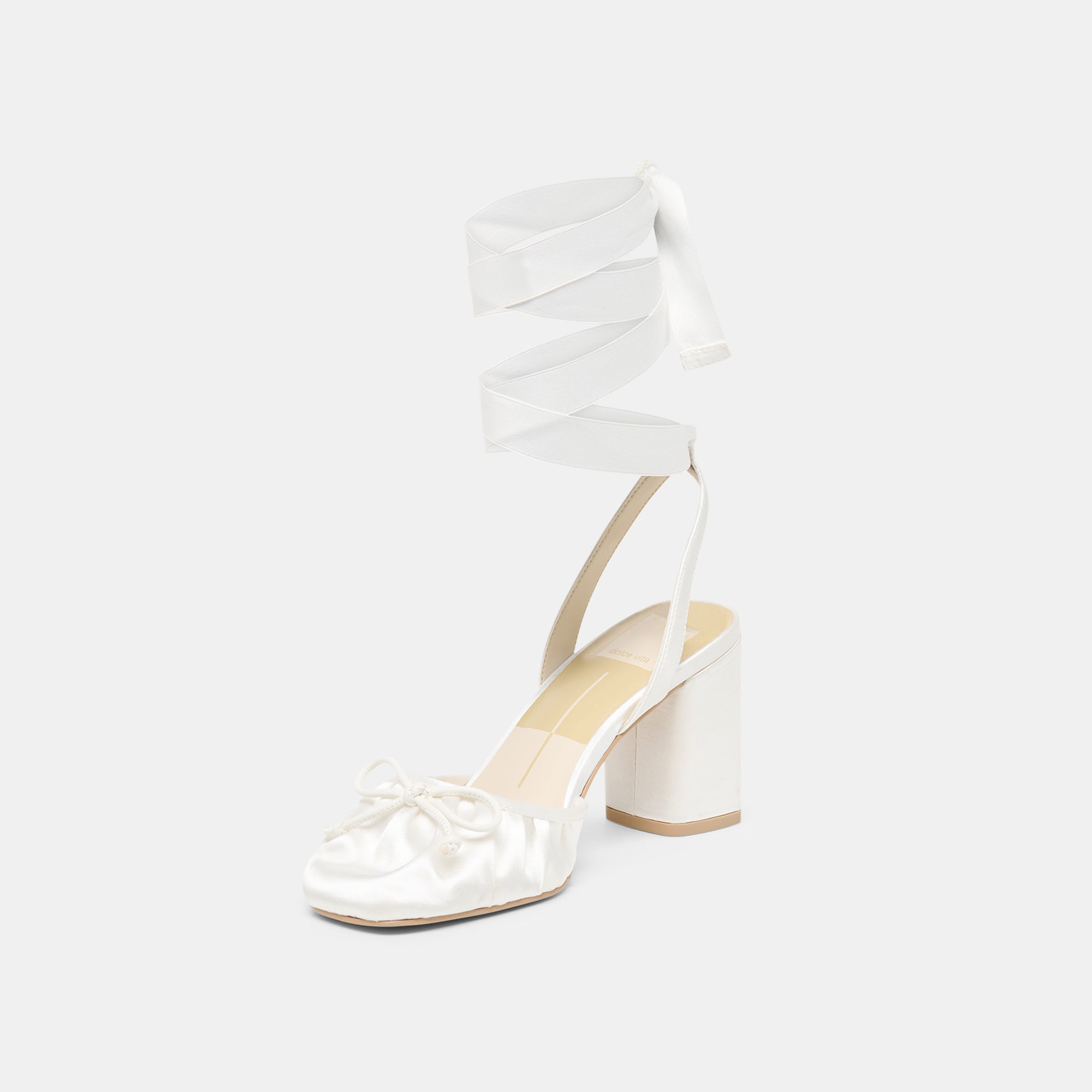TISHA HEELS TRUE WHITE SATIN