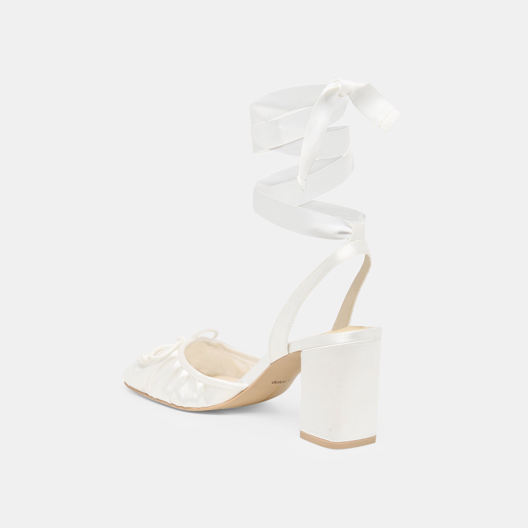 TISHA HEELS TRUE WHITE SATIN