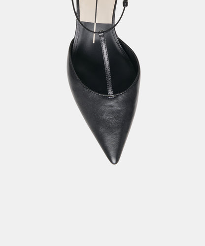 TORENA HEELS BLACK LEATHER