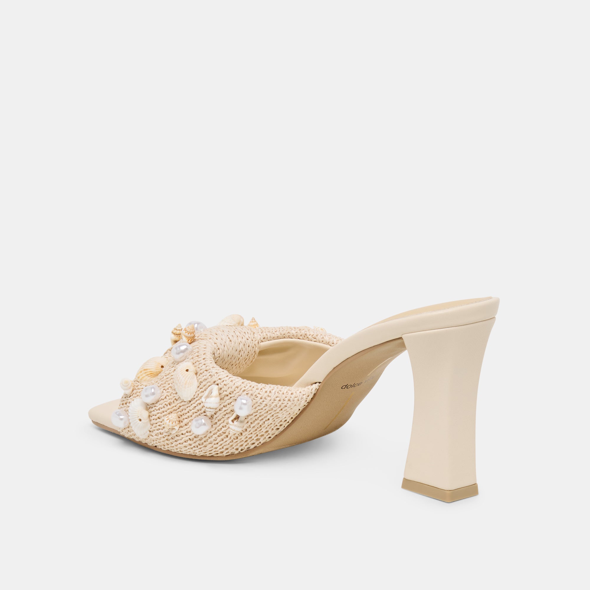 TYLAH HEELS OATMEAL BEADED RAFFIA