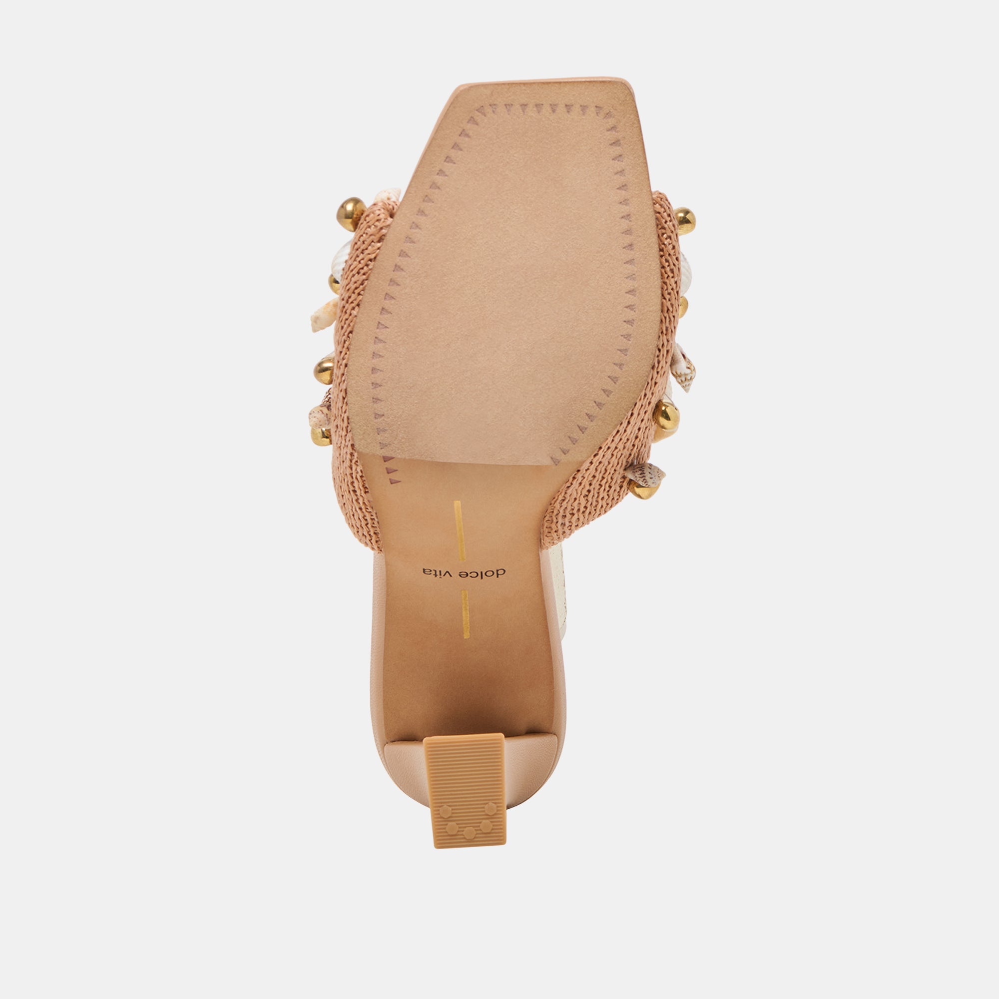 TYLAH HEELS TOFFEE BEADED RAFFIA