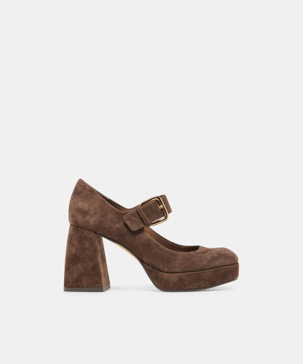 ULTRA Dk Brown Suede Platform Mary-Jane Block Heels | Dolce Vita