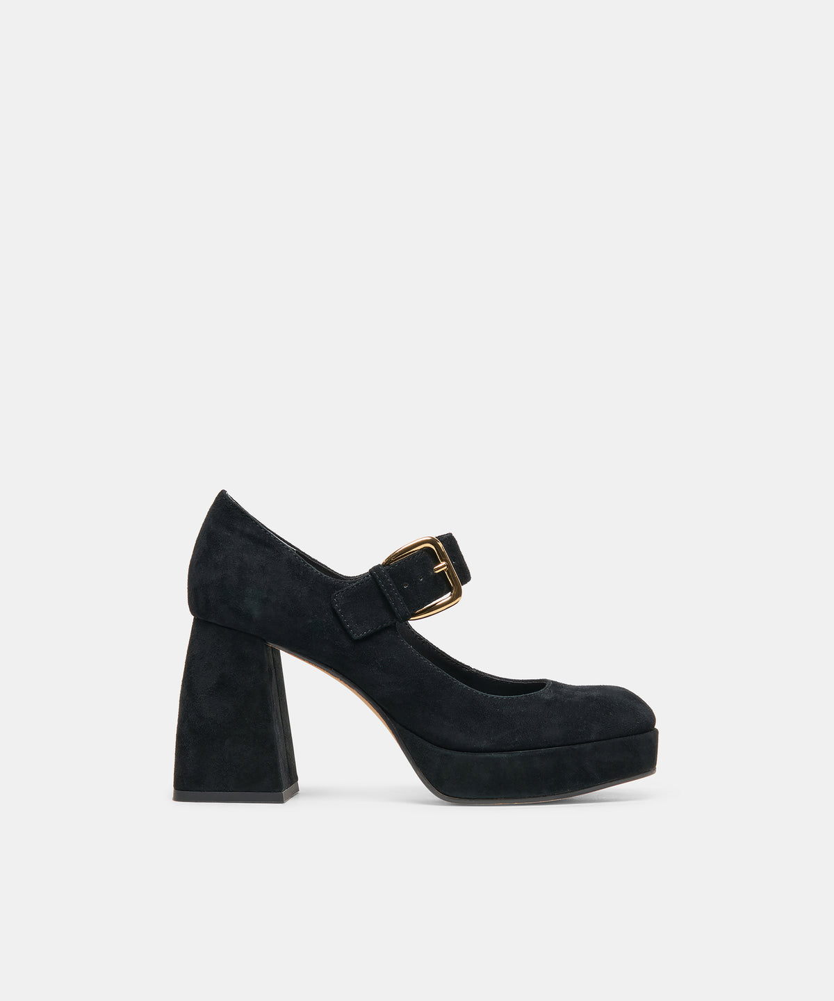 ULTRA Onyx Suede Platform Mary-Jane Block Heels | Dolce Vita